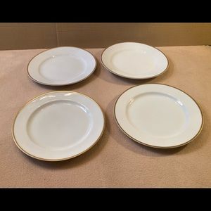 Set 4 porcelain luncheon plates 2 Havilland Limoges 2 Nippon “Goldena “ pattern